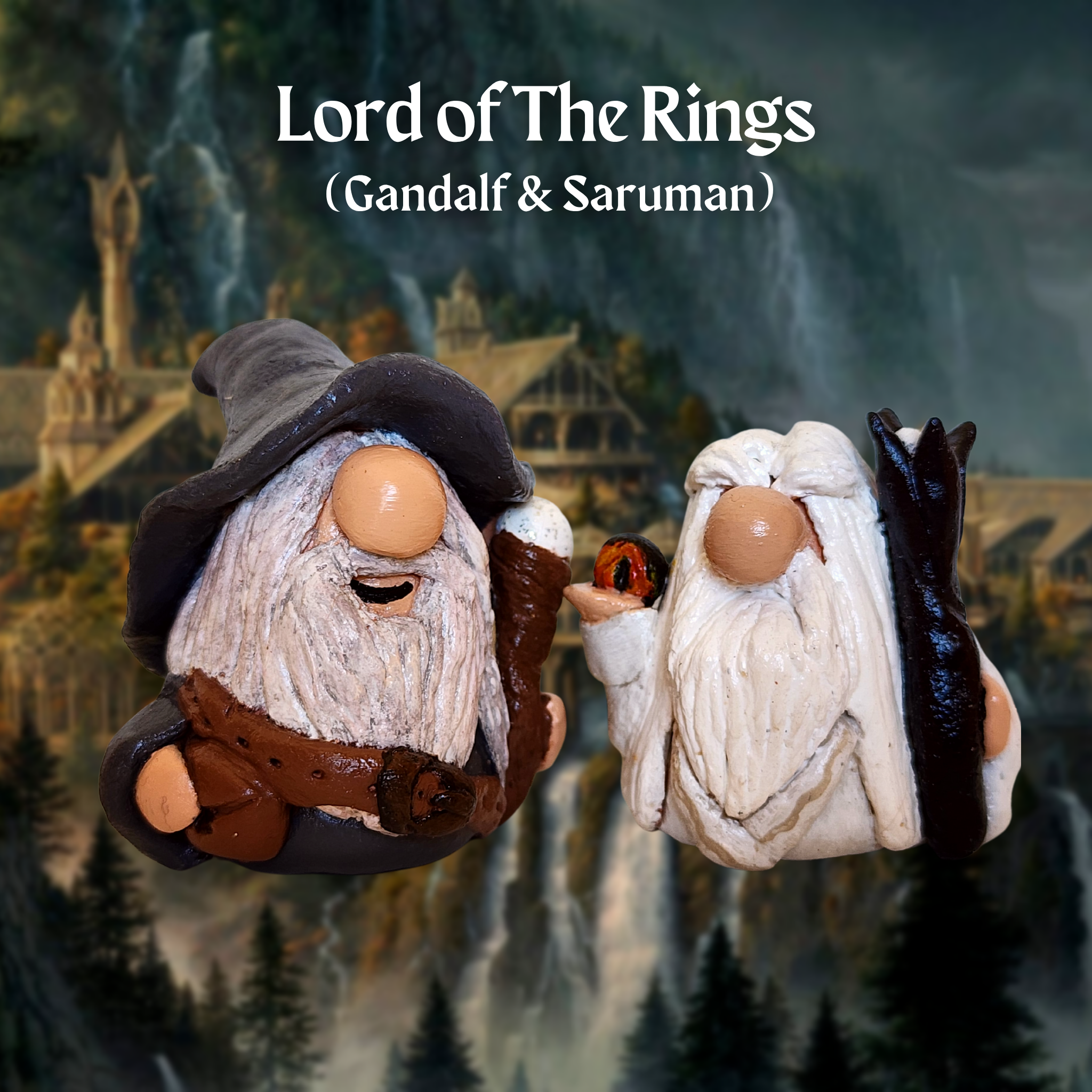 Gandalf & Saruman Gnomes