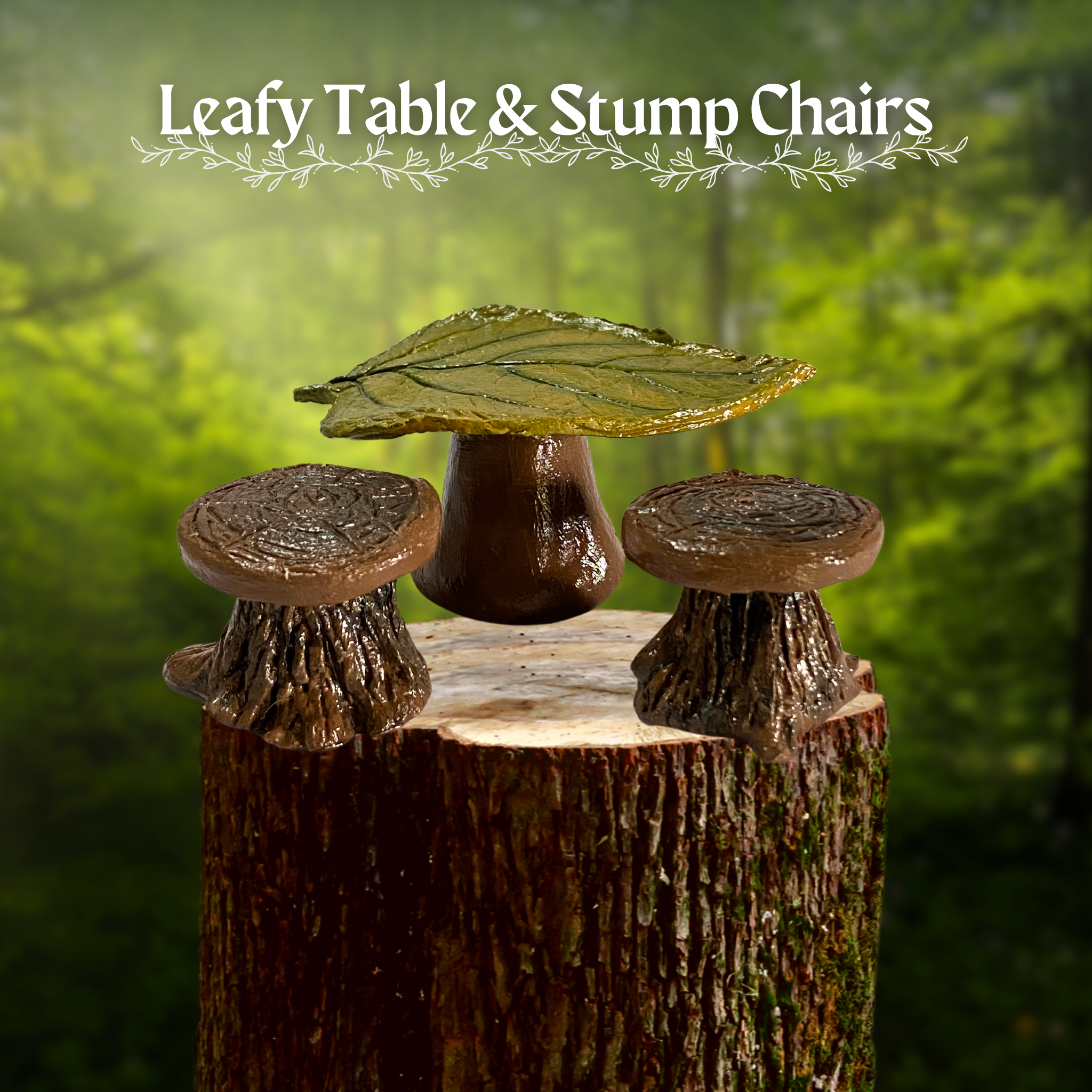 Leafy Table & Stump Chairs