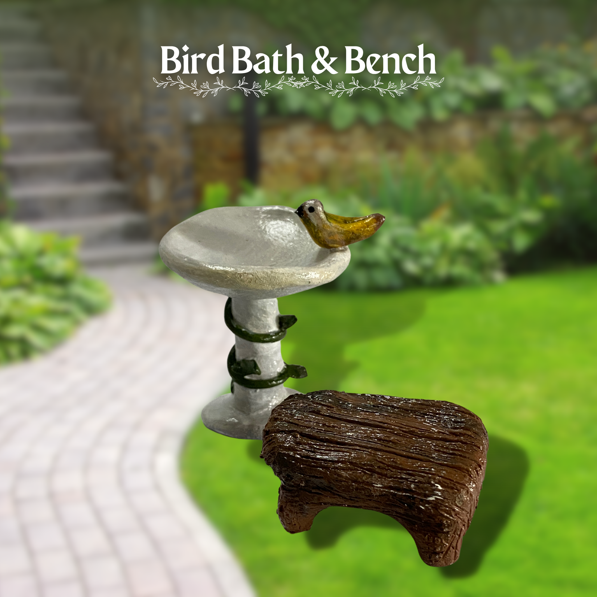 Bird Bath & Bench